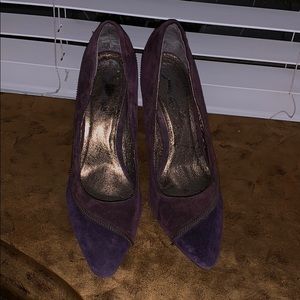 Purple and Brown Suede Pump